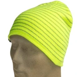 Occunomix Hats: LUX MBRB Green High Viz Multi-Banded Reflective Beanie -Work Clothes Discount Store occunomix lux mbrb y p 01