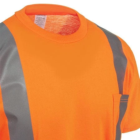 Occunomix Shirts: Men's Orange High Visibility LUX SSETP2 O Moisture Wicking Shirt 2 Occunomix Shirts: Men's Orange High Visibility LUX SSETP2 O Moisture Wicking Shirt - Image 2