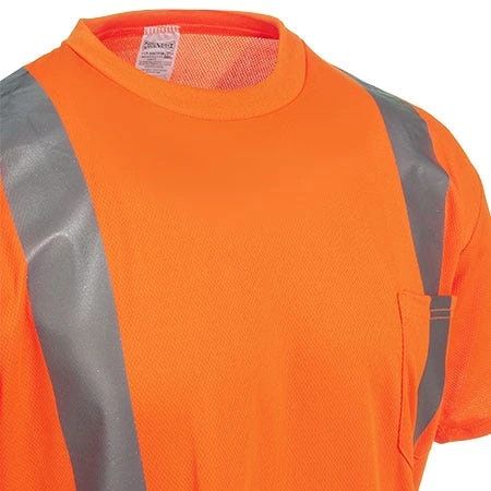 Occunomix Shirts: Men's High Visibility Orange LUX SSETP2B O Moisture Wicking Shirt 2 Occunomix Shirts: Men's High Visibility Orange LUX SSETP2B O Moisture Wicking Shirt - Image 2