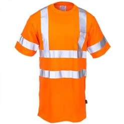 Occunomix Shirts: Hi Vis LUX SSETP3B OR Men's Orange Reflective Shirt -Work Clothes Discount Store occunomix lux ssetp3b or f 01