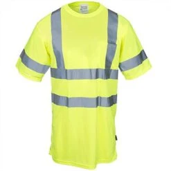 Occunomix Shirts: Men's Hi Vis Yellow LUX SSETP3B YLW Reflective Shirt -Work Clothes Discount Store occunomix lux ssetp3b ylw f 01