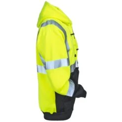 Occunomix Sweatshirts: Men's LUX SWTHZBK High Viz Black Bottom Full-Zip Sweatshirt -Work Clothes Discount Store occunomix lux swthzbk r 01