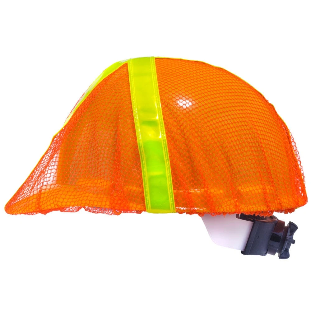 Occunomix Hat Covers: High-Visibility V896 R O Orange Hard Hat Cover 2 Occunomix Hat Covers: High-Visibility V896 R O Orange Hard Hat Cover - Image 2