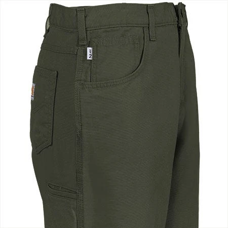 Carhartt Jeans: Men's Moss Flame Resistant Loose Fit Canvas Jeans FRB159 MOS 4 Carhartt Jeans: Men's Moss Flame Resistant Loose Fit Canvas Jeans FRB159 MOS - Image 4