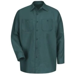 Red Kap Shirts: Men's Green SP14 SG Long Sleeve Work Shirt