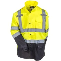 Radians Jackets: Unisex RW30 3Z1Y Hi Vis ANSI Class 3 Hooded Rain Jacket -Work Clothes Discount Store radwear rw30 3z1y f 01