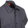 Red Kap Shirts: Men's SP24 CH Grey Short-Sleeve Industrial Work Shirt