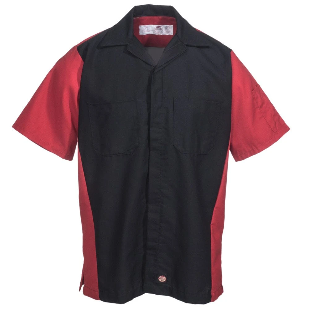 Red Kap Shirts: Men's SY20 BR Black/Red Short-Sleeve Ripstop Crew Uniform Shirt 2 Red Kap Shirts: Men's SY20 BR Black/Red Short-Sleeve Ripstop Crew Uniform Shirt - Image 2
