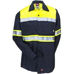 Red Kap Shirts: Colorblock Ripstop Men's High Vis SY70 YN Long Sleeve Shirt -Work Clothes Discount Store red kap sy70yn2 f
