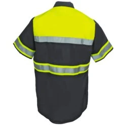 Red Kap Shirts: High Visibility Colorblock Men's SY80 YC Charcoal Button Down Shirt -Work Clothes Discount Store red kap sy80yc2 b 01