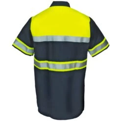 Red Kap Shirts: Men's SY80 YN Navy Hi Viz Ripstop Colorblock Short Sleeve Shirt 5 Red Kap Shirts: Men's SY80 YN Navy Hi Viz Ripstop Colorblock Short Sleeve Shirt -Work Clothes Discount Store red kap sy80yn2 b 01
