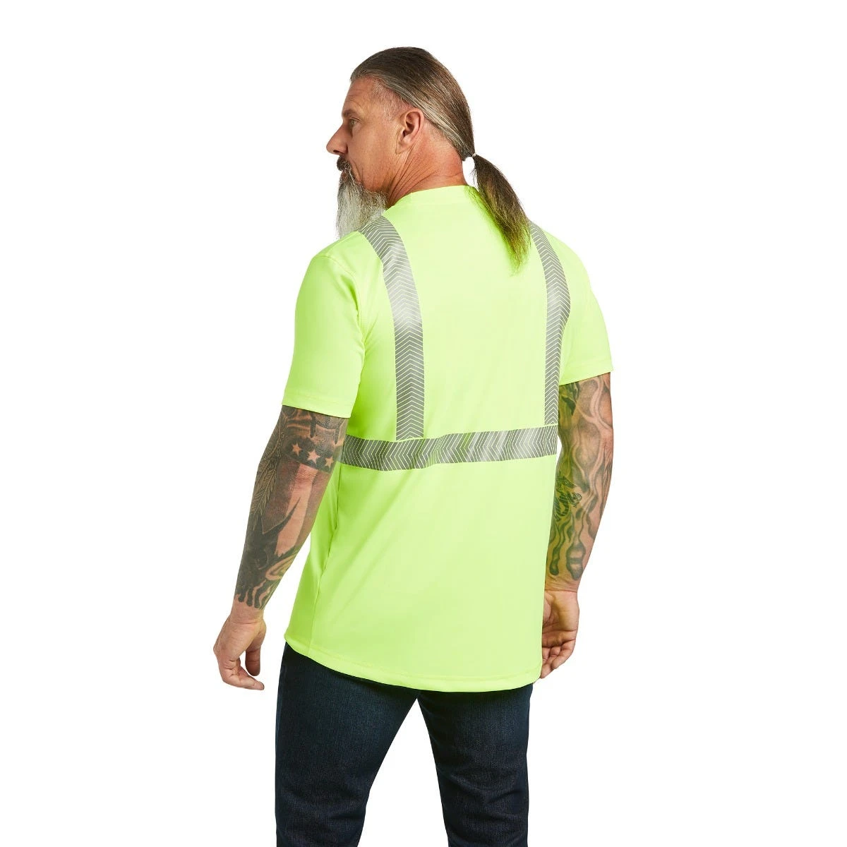 Ariat Rebar Workwear: Men's 10039196 Hi-Vis Yellow ANSI T-Shirt 2 Ariat Rebar Workwear: Men's 10039196 Hi-Vis Yellow ANSI T-Shirt - Image 2