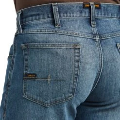 Ariat Rebar Jeans: Men's 10039288 Edgewood Rebar M5 Basic Stackable Straight Leg Jeans -Work Clothes Discount Store s22 mns work 10039288 detail02