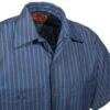 Red Kap Shirts: Men's SP24 EX Industrial Blue Striped Work Shirt