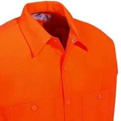 Red Kap Shirts: Men's SS14 OR High Visibility Orange Work Shirt