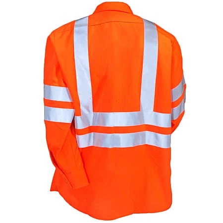 Red Kap Shirts: Men's SS14 OF High Visibility Orange Long Sleeve Work Shirt 3 Red Kap Shirts: Men's SS14 OF High Visibility Orange Long Sleeve Work Shirt - Image 3