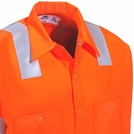 Red Kap Shirts: Men's SS14 OF High Visibility Orange Long Sleeve Work Shirt 1 Red Kap Shirts: Men's SS14 OF High Visibility Orange Long Sleeve Work Shirt