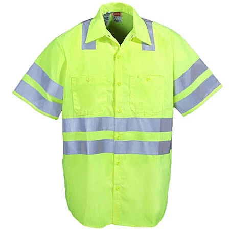 Red Kap Shirts: Men's SS24 AB High Visibility Yellow Short Sleeve Shirt 2 Red Kap Shirts: Men's SS24 AB High Visibility Yellow Short Sleeve Shirt - Image 2
