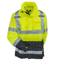 Tingley Jackets: Icon LTE ANSI Class 3 Hi Vis Yellow Waterproof J27122 Men's Jacket -Work Clothes Discount Store tingley j27122 hv f 01