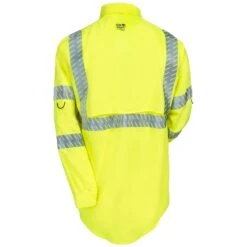 Tingley Shirts: Job Sight Class 3 Men's High Vis Lime S76522 Long-Sleeve Sportsman Shirt -Work Clothes Discount Store tingley s76522 b 01