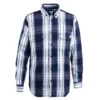 Wolverine Apparel: Men's W1203980 417 FR FireZer0 Navy Plaid Long Sleeve Twill Shirt