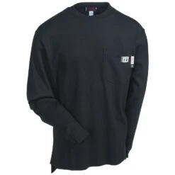 Wolverine Shirts: Men's W1203290 003 Black Flame-Resistant Long-Sleeve Tee Shirt 5 Wolverine Shirts: Men's W1203290 003 Black Flame-Resistant Long-Sleeve Tee Shirt -Work Clothes Discount Store wolverine w1203290 003 blk f 01