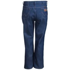 Wrangler Jeans: Men's Navy 0945 NAV Cowboy Cut Regular Fit Rigid Boot Cut Jeans -Work Clothes Discount Store wrangler 0945nav b 01
