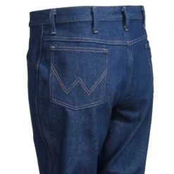 Wrangler Jeans: Men's Navy 0945 NAV Cowboy Cut Regular Fit Rigid Boot Cut Jeans -Work Clothes Discount Store wrangler 0945nav l 01